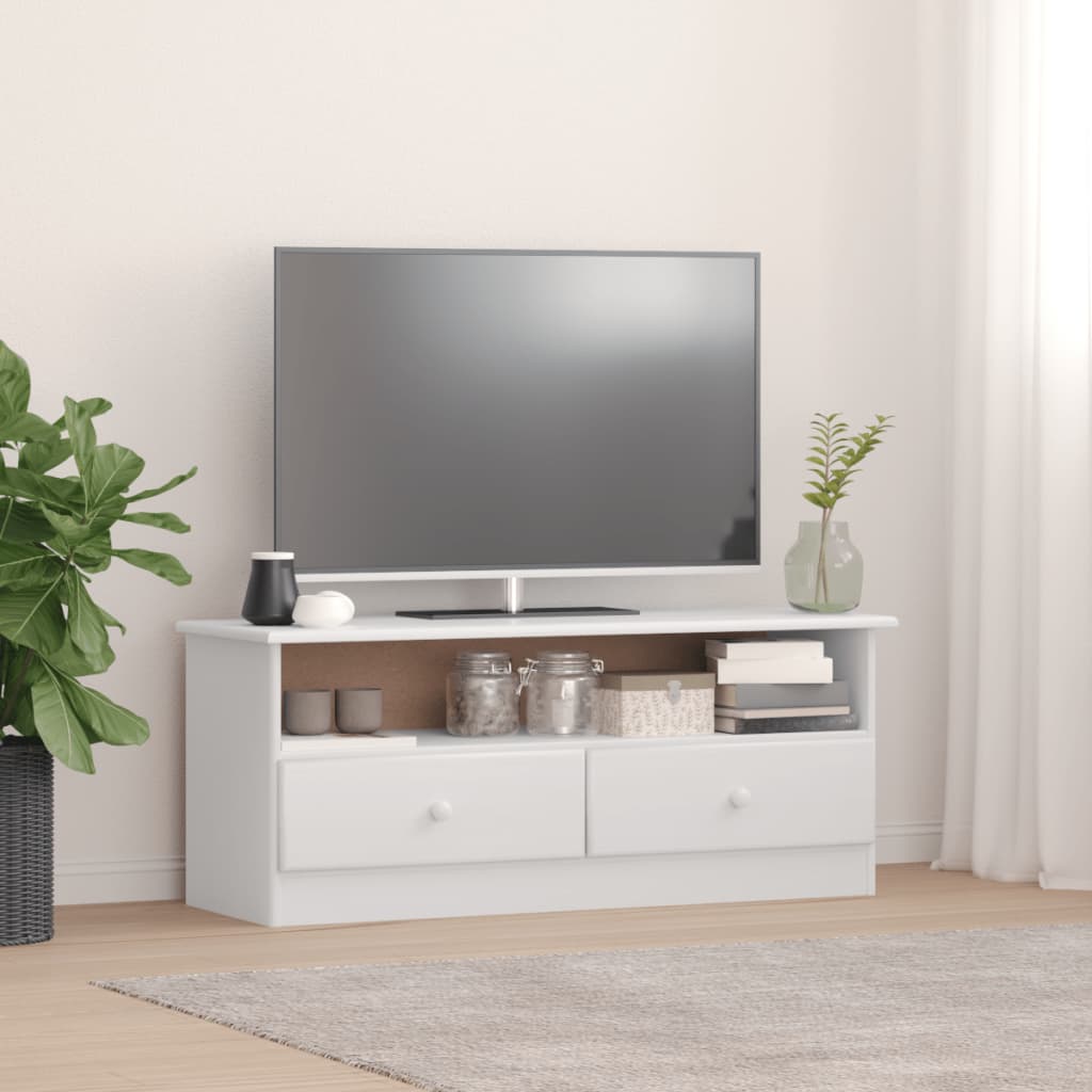 vidaXL TV skříňka se zásuvkami ALTA bílá 100x35x41 cm masivní borovice