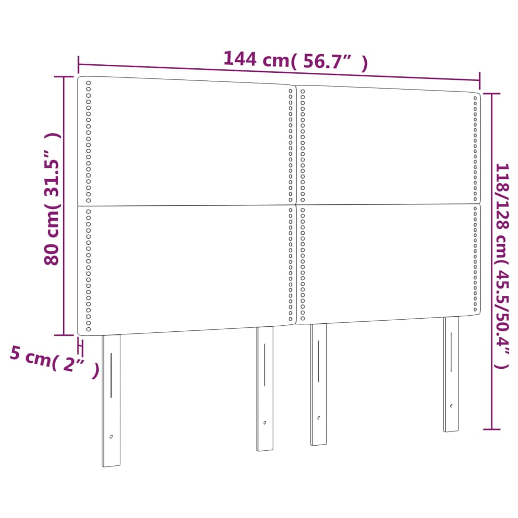 vidaXL Čelo postele s LED cappuccino 144x5x118/128 cm umělá kůže