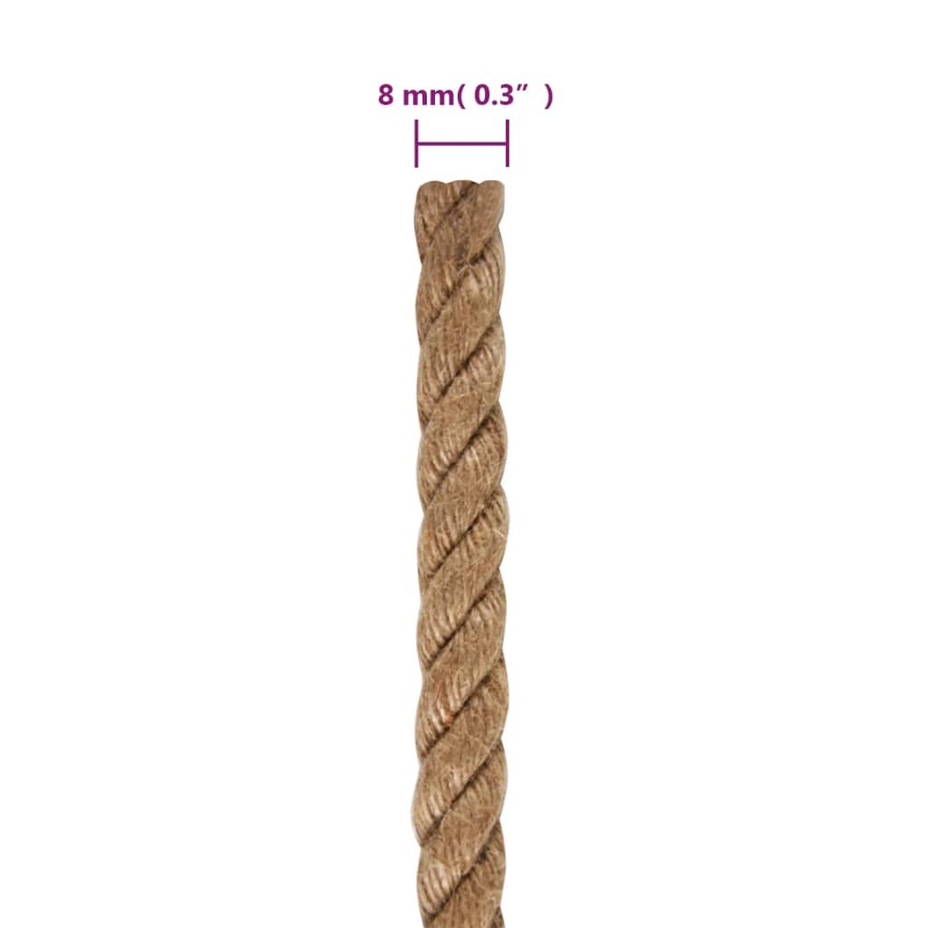 vidaXL Jutové lano 100 m dlouhé 8 mm silné