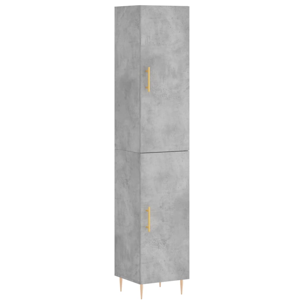 vidaXL Skříň highboard betonově šedá 34,5x34x180 cm kompozitní dřevo