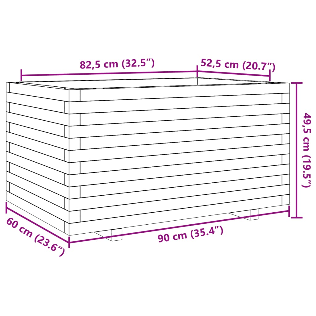 vidaXL Zahradní truhlík 90 x 60 x 49,5 cm impregnované borové dřevo