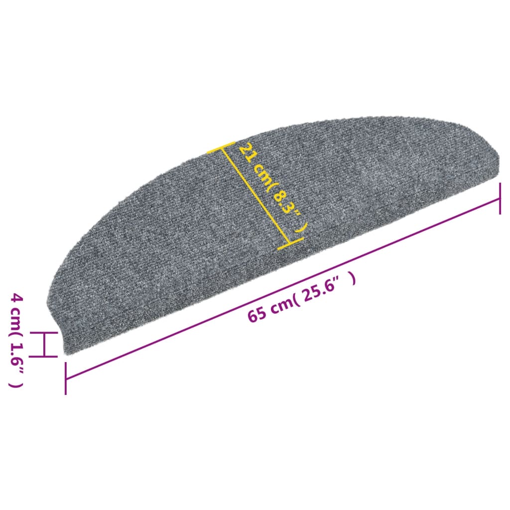 vidaXL Samolepicí nášlapy na schody 10 ks světle šedé 65x21x4 cm vpich