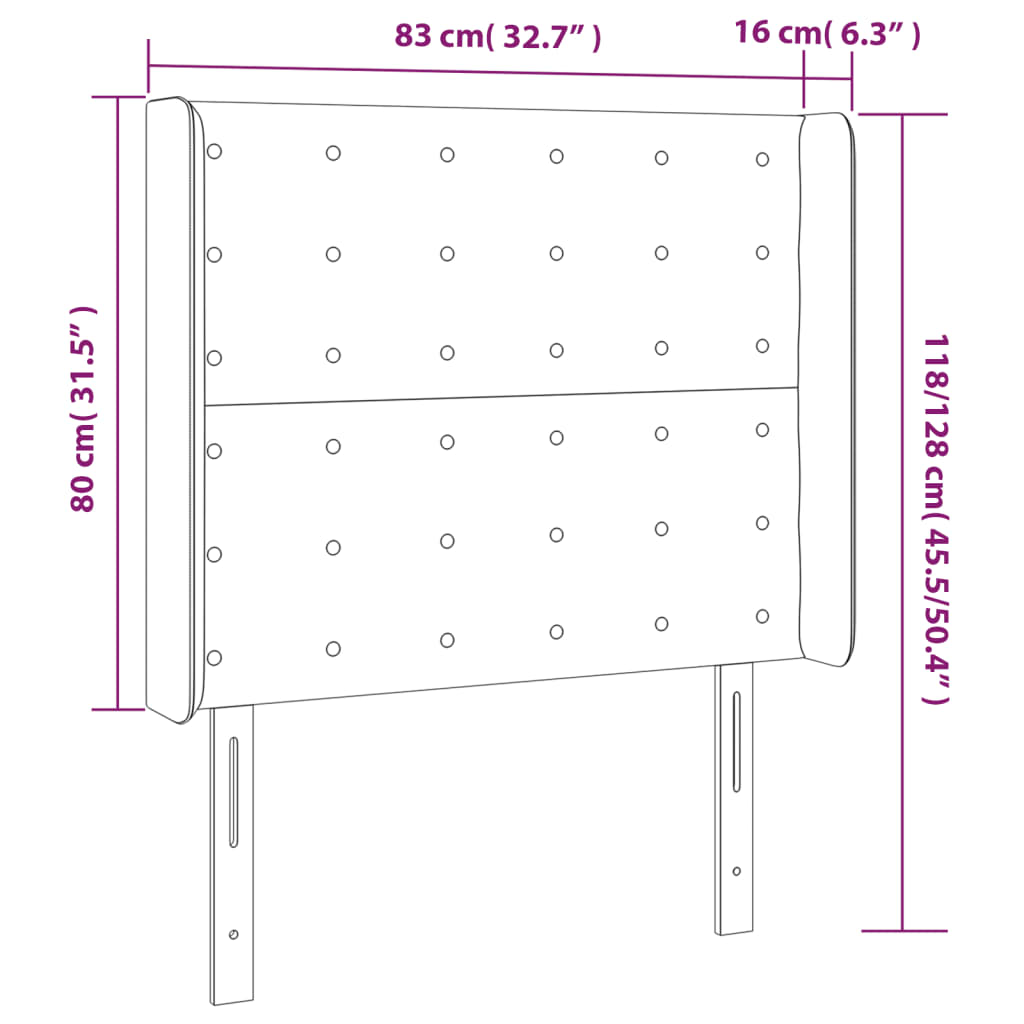 vidaXL Čelo postele s LED cappuccino 83 x 16 x 118/128 cm umělá kůže