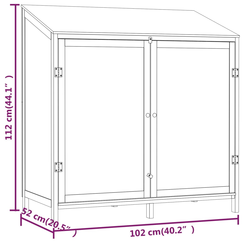 vidaXL Zahradní kůlna 102 x 52 x 112 cm masivní jedlové dřevo