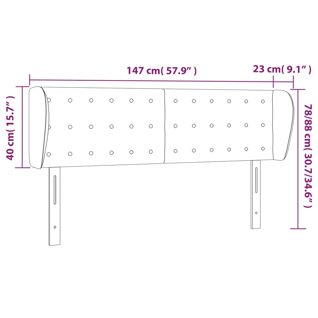 vidaXL Čelo postele typu ušák krémové 147x23x78/88 cm umělá kůže