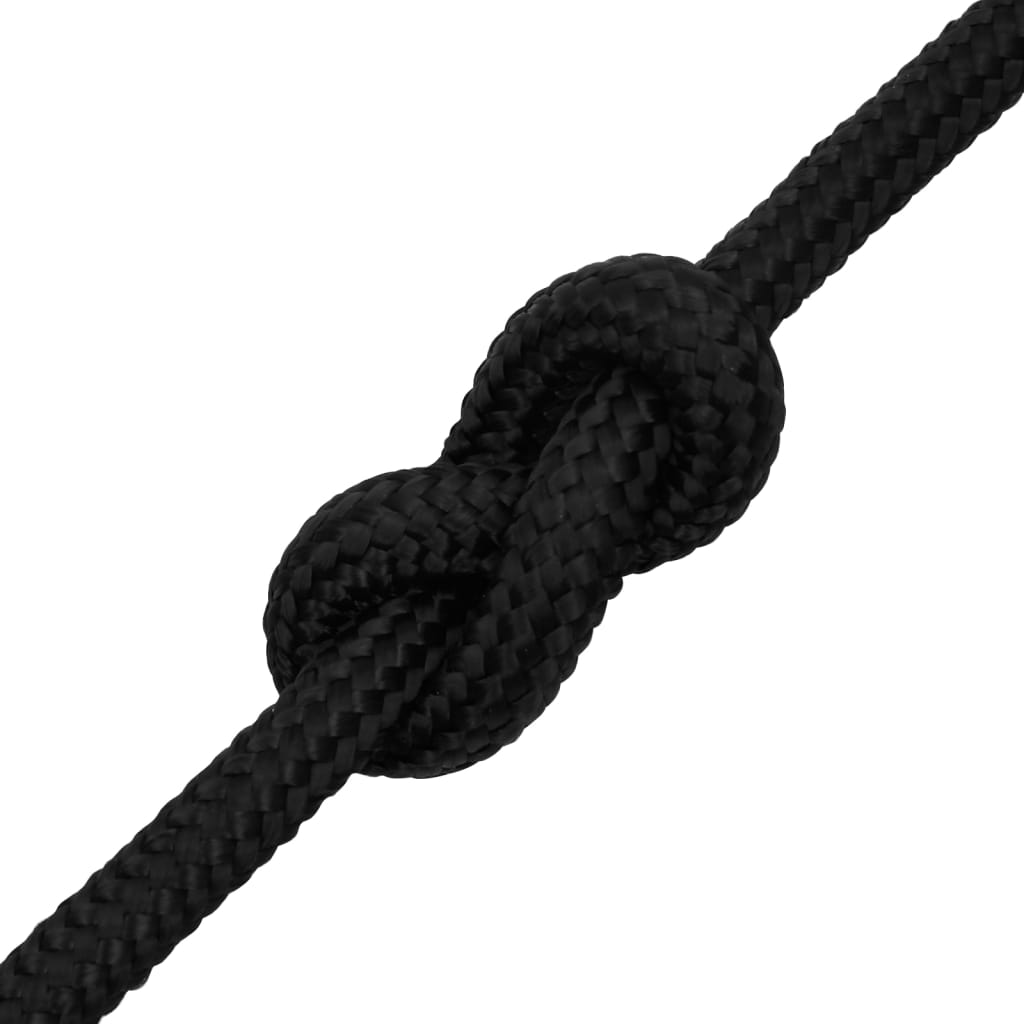 vidaXL Lodní lano celočerné 18 mm 100 m polypropylen