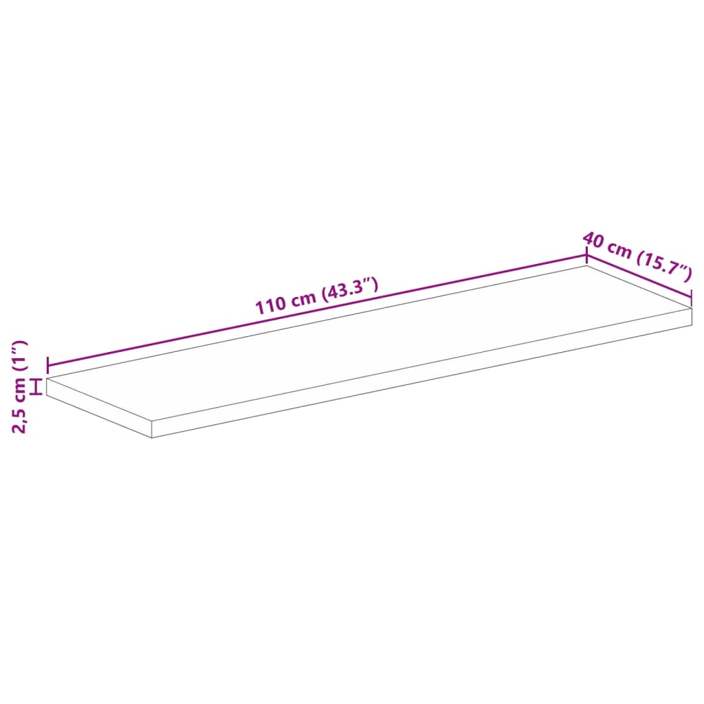 vidaXL Stolní deska 110x40x2,5cm obdélníková masivní recyklované dřevo