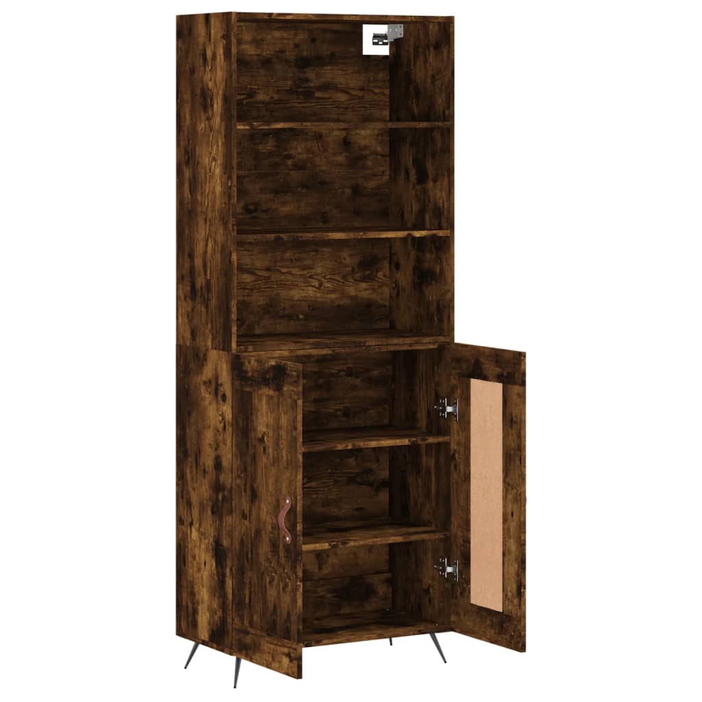 vidaXL Skříň highboard kouřový dub 69,5 x 34 x 180 cm kompozitní dřevo