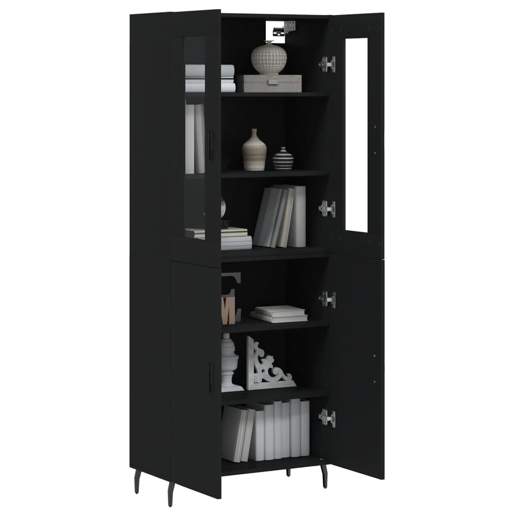 vidaXL Skříň highboard černá 69,5 x 34 x 180 cm kompozitní dřevo