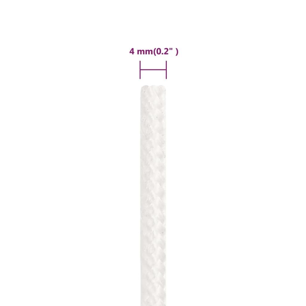 vidaXL Lodní lano celobílé 4 mm 250 m polypropylen
