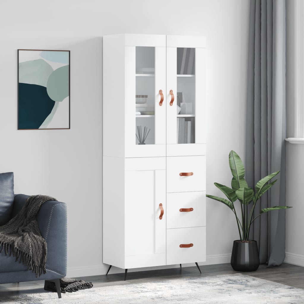 vidaXL Skříň highboard bílá 69,5 x 34 x 180 cm kompozitní dřevo