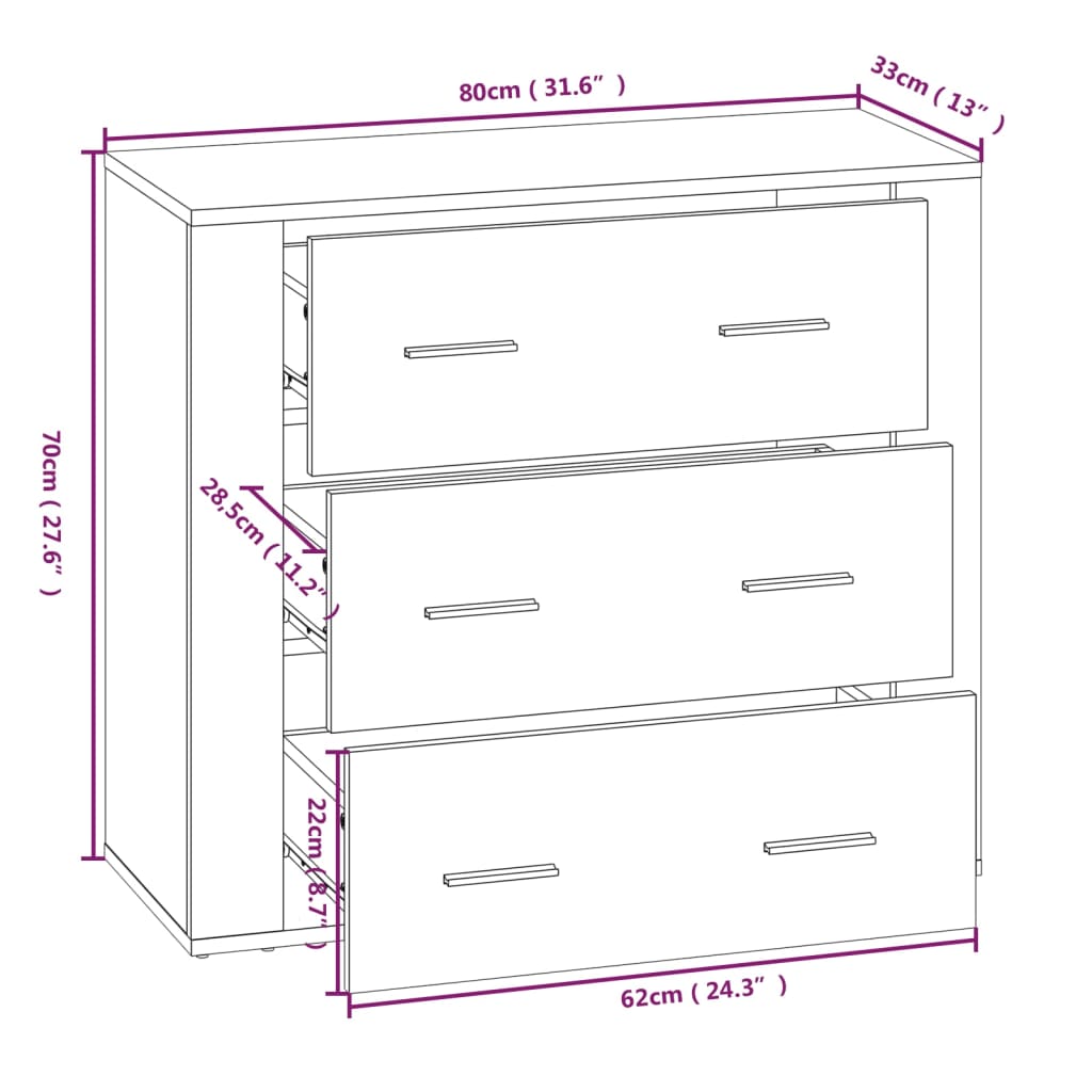 vidaXL Skříň highboard hnědý dub kompozitní dřevo