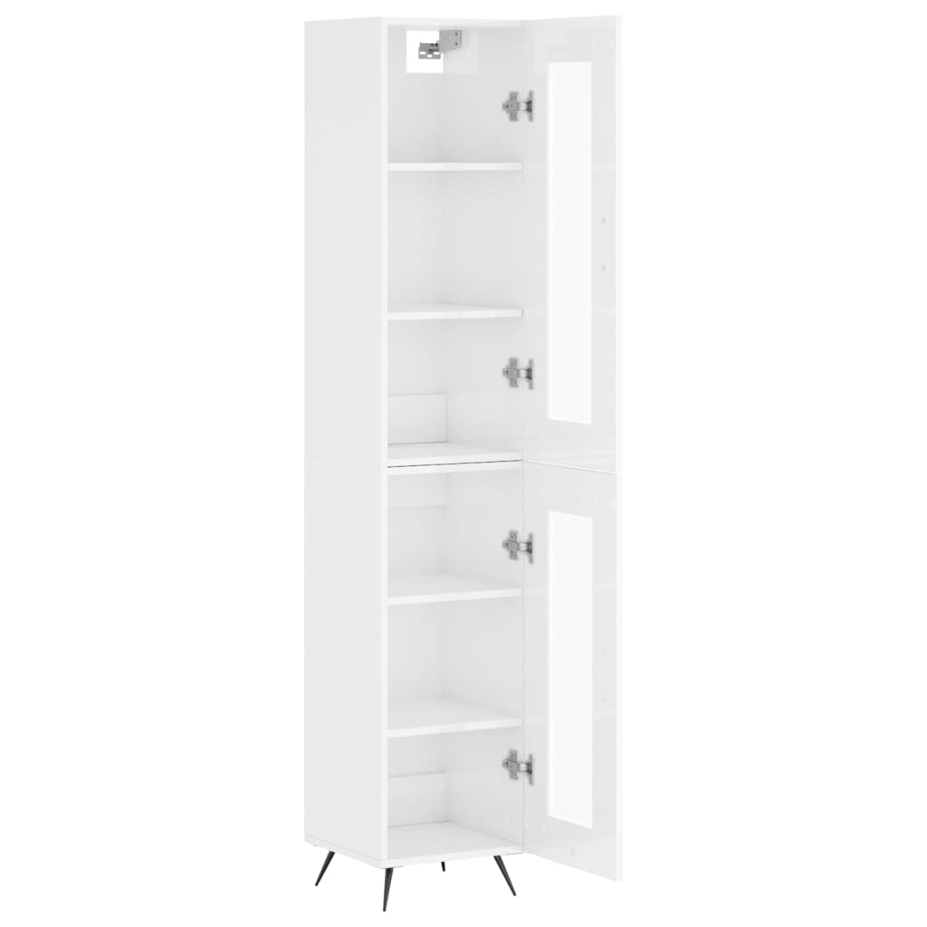 vidaXL Skříň highboard bílá s vysokým leskem 34,5x34x180 cm kompozit