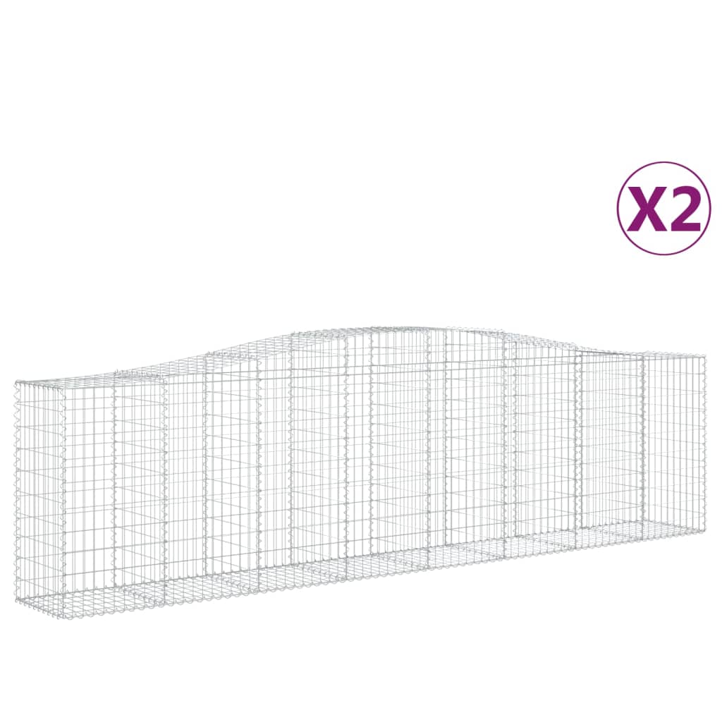 vidaXL Klenuté gabionové koše 2 ks 400x50x100/120cm pozinkované železo