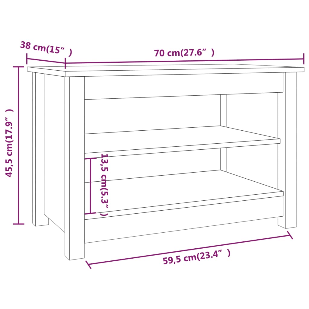 vidaXL Lavice s botníkem medově hnědá 70x38x45,5 cm masivní borovice