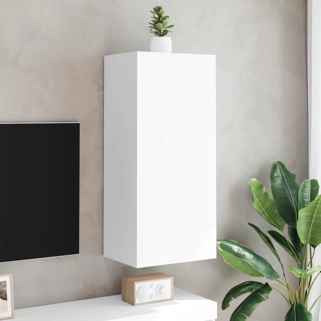 vidaXL Nástěnná TV skříňka bílá 40,5 x 30 x 90 cm kompozitní dřevo