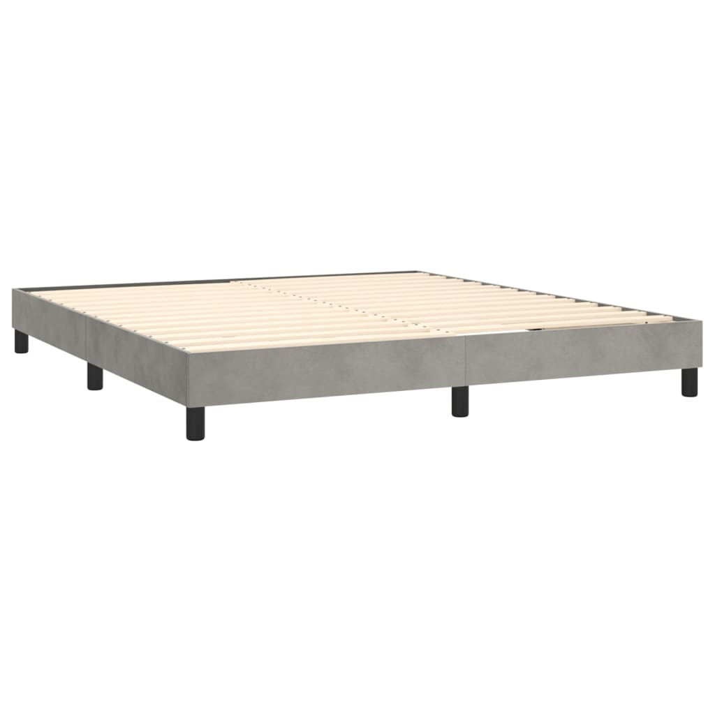 vidaXL Box spring postel s matrací světle šedá 180x200 cm samet