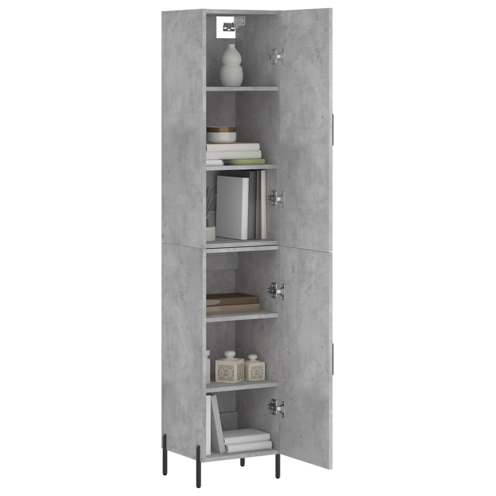 vidaXL Skříň highboard betonově šedá 34,5x34x180 cm kompozitní dřevo