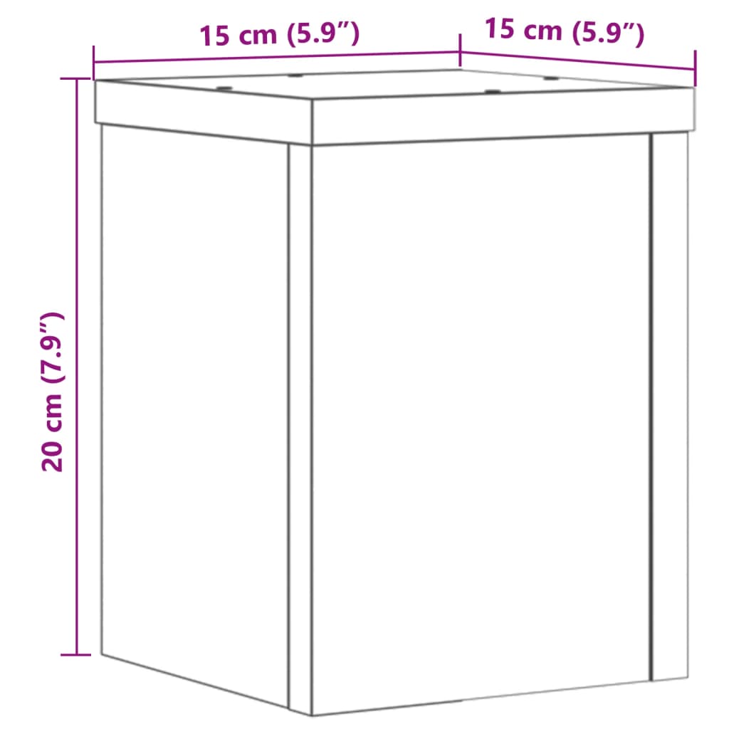 vidaXL Stojany na rostliny 2 ks bílé 15 x 15 x 20 cm kompozitní dřevo