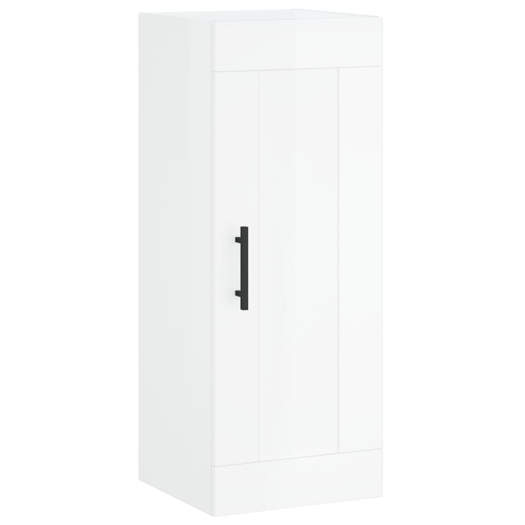 vidaXL Skříň highboard bílá s vysokým leskem 34,5x34x180 cm kompozit