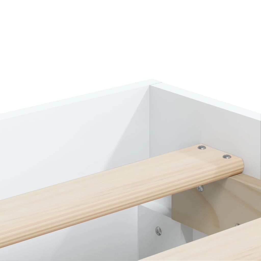 vidaXL Rám postele se zásuvkami bílý 200 x 200 cm kompozitní dřevo