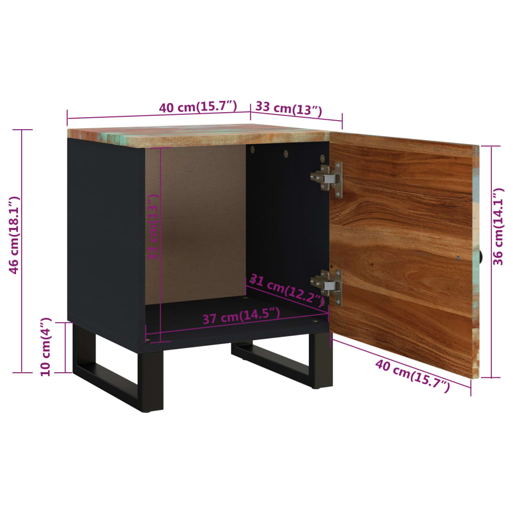 vidaXL Noční stolky 2 ks 40 x 33 x 46 cm masivní recyklované dřevo