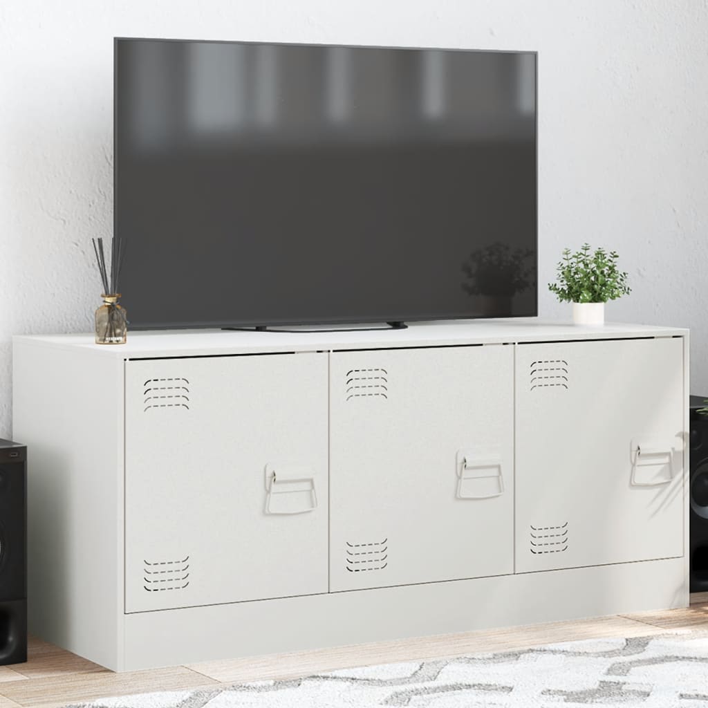 vidaXL TV skříňka bílá 99 x 39 x 44 cm ocel