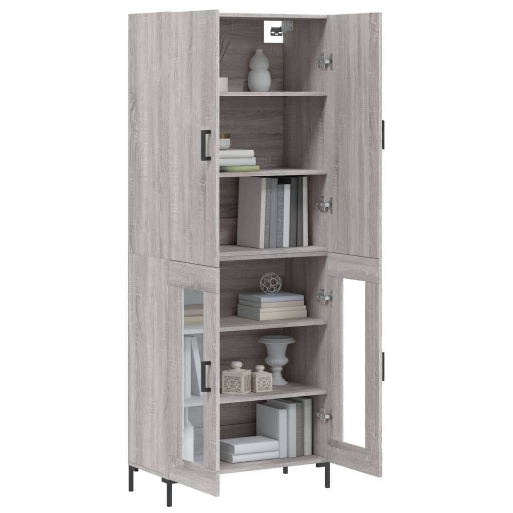 vidaXL Skříň highboard šedá sonoma 69,5 x 34 x 180 cm kompozitní dřevo