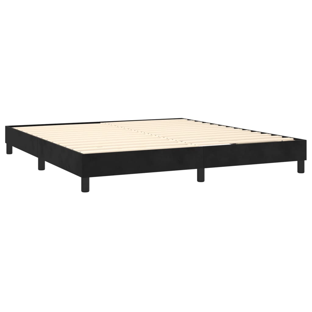 vidaXL Box spring postel s matrací černá 180x200 cm samet