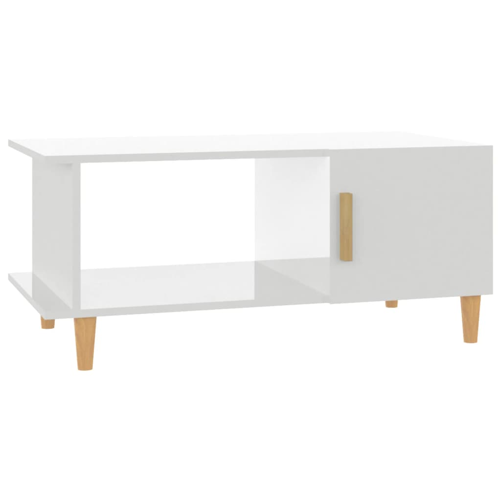 vidaXL Konferenční stolek lesklý bílý 90 x 50 x 40 cm kompozitní dřevo