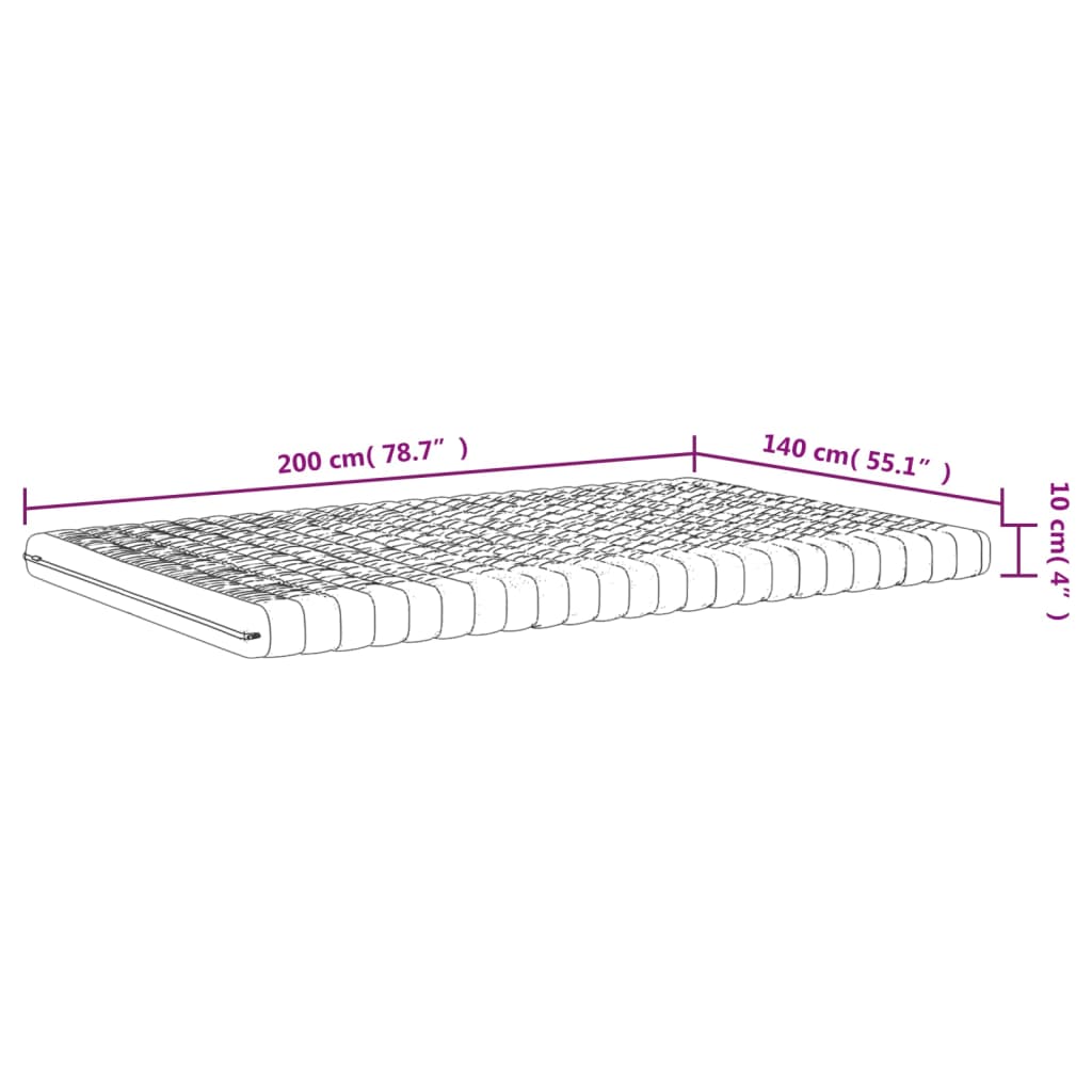 vidaXL Pěnová matrace bílá 140 x 200 cm 7 zón tvrdost 20 ILD