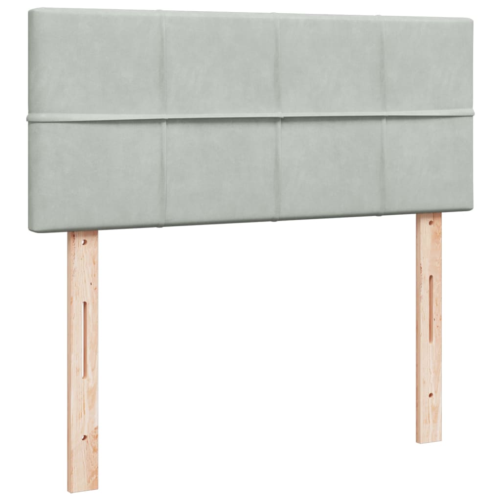 vidaXL Box spring postel s matrací světle šedá 120x190 cm samet