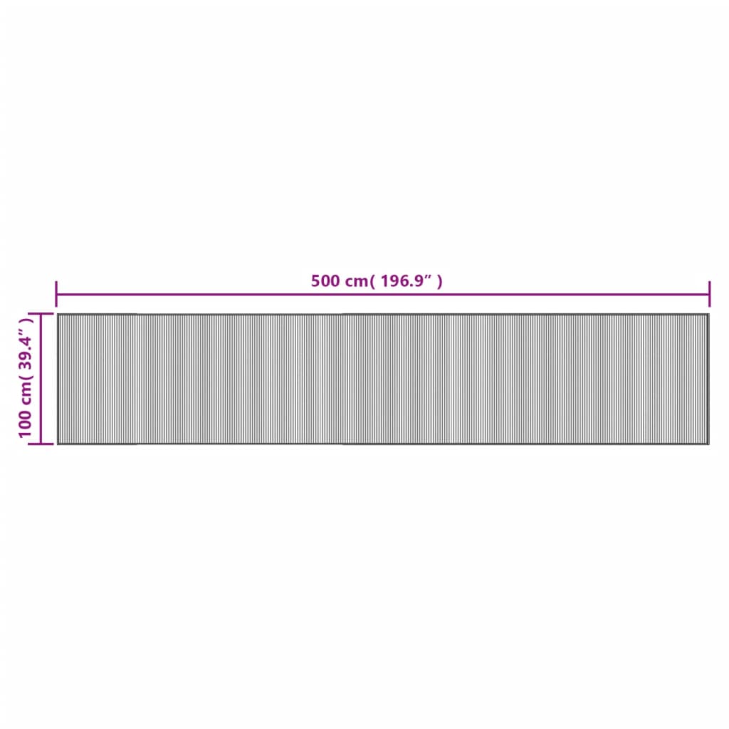 vidaXL Koberec obdélníkový černý 100 x 500 cm bambus