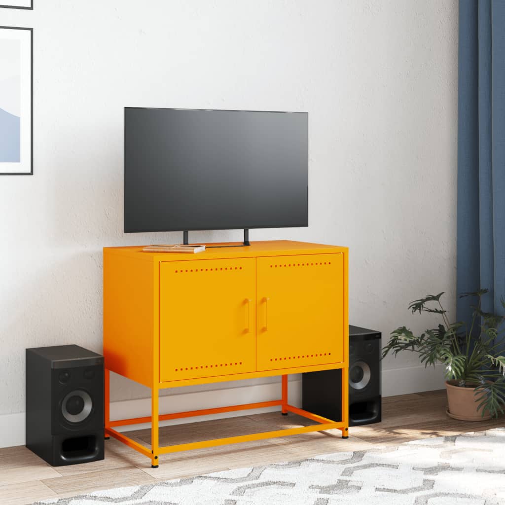 vidaXL TV skříňka hořčicově žlutá 68,5 x 39 x 60,5 cm ocel