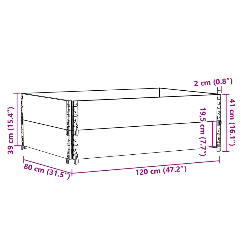 vidaXL Zahradní truhlík černý 120 x 80 cm masivní borové dřevo