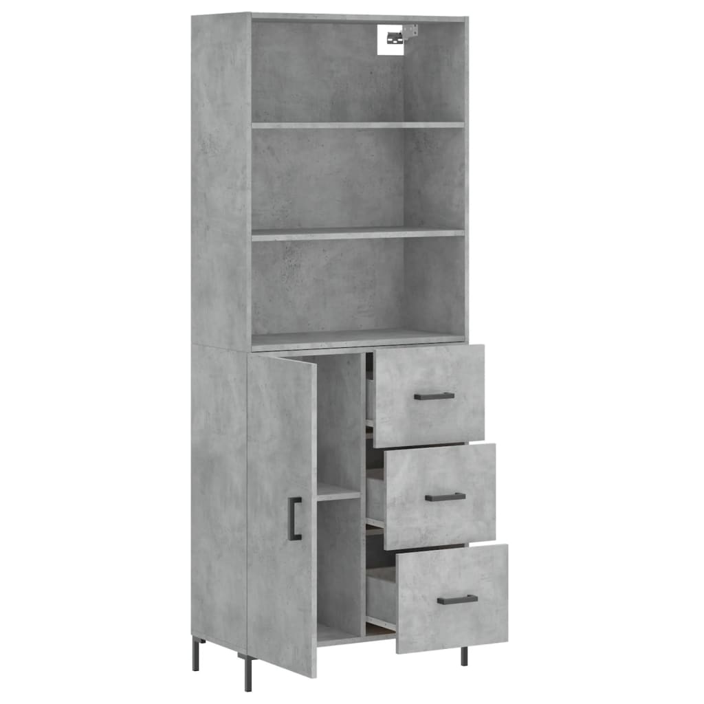 vidaXL Skříň highboard betonově šedá 69,5x34x180 cm kompozitní dřevo