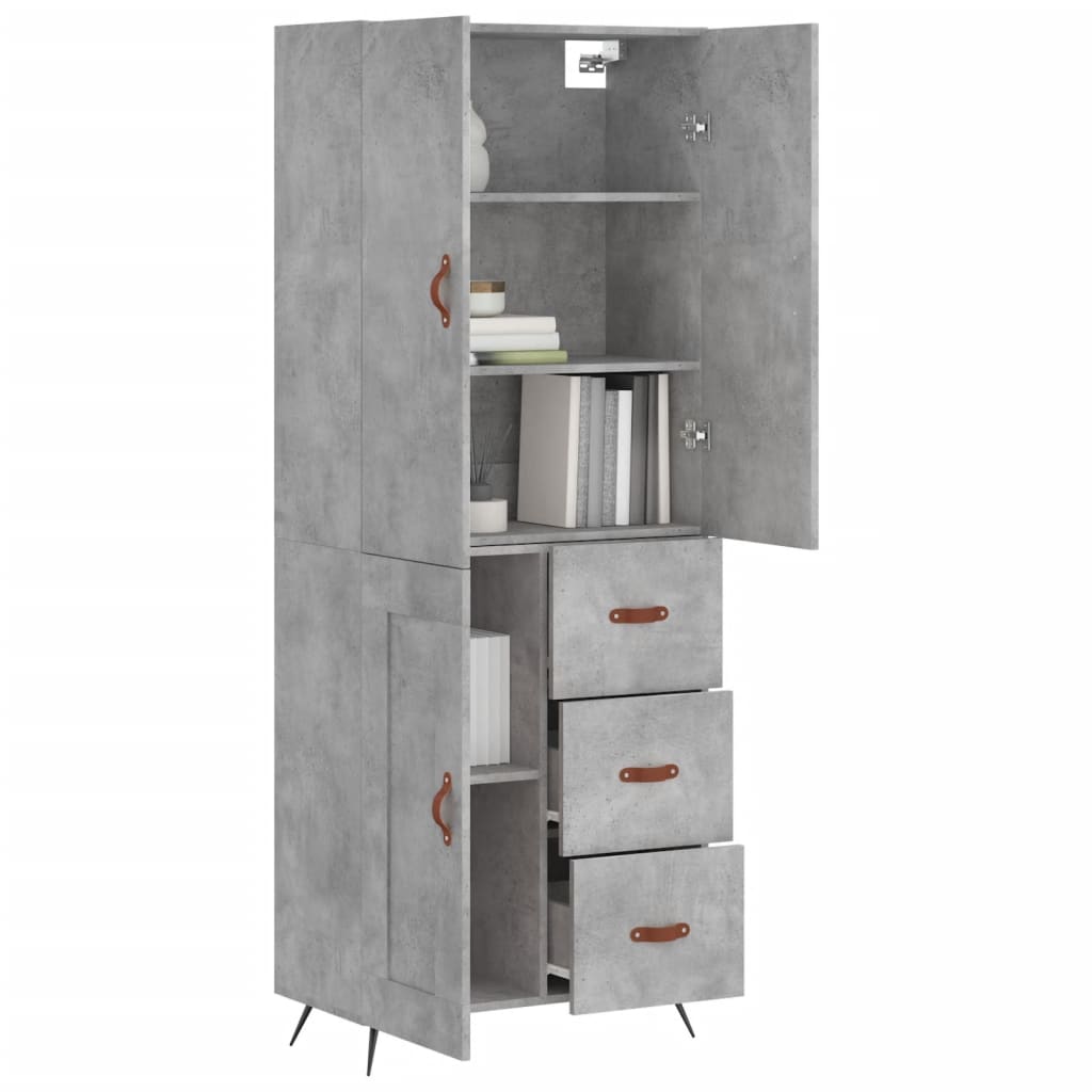 vidaXL Skříň highboard betonově šedá 69,5x34x180 cm kompozitní dřevo