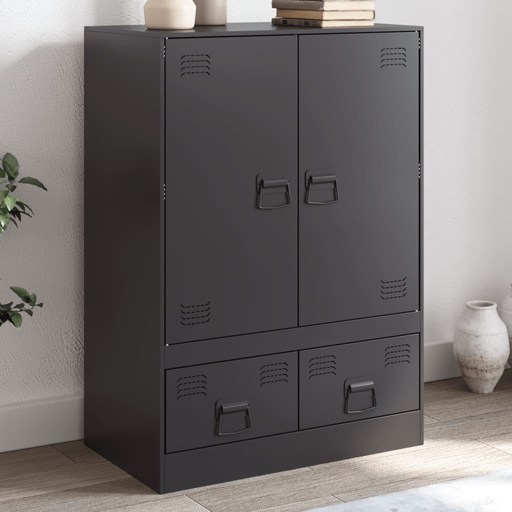 vidaXL Highboard černý 67 x 39 x 95 cm ocel