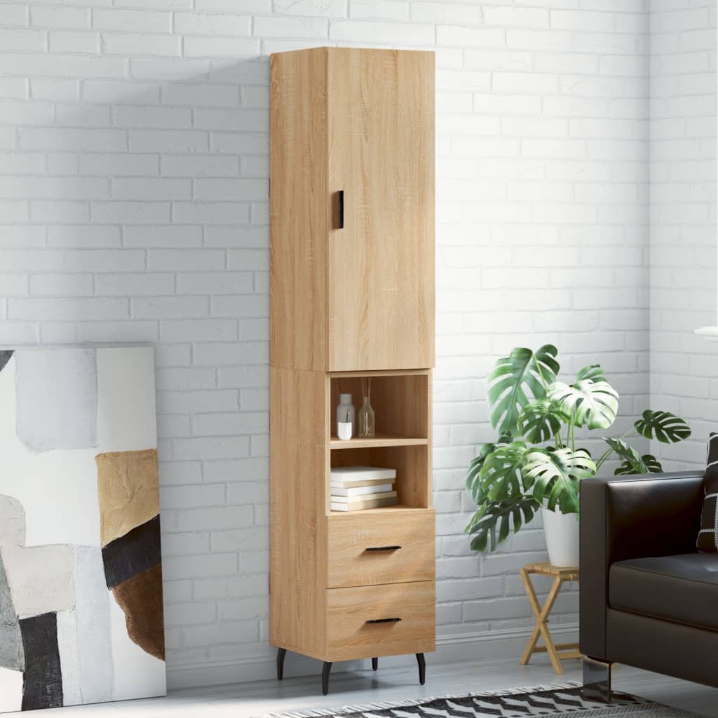 vidaXL Skříň highboard dub sonoma 34,5 x 34 x 180 cm kompozitní dřevo