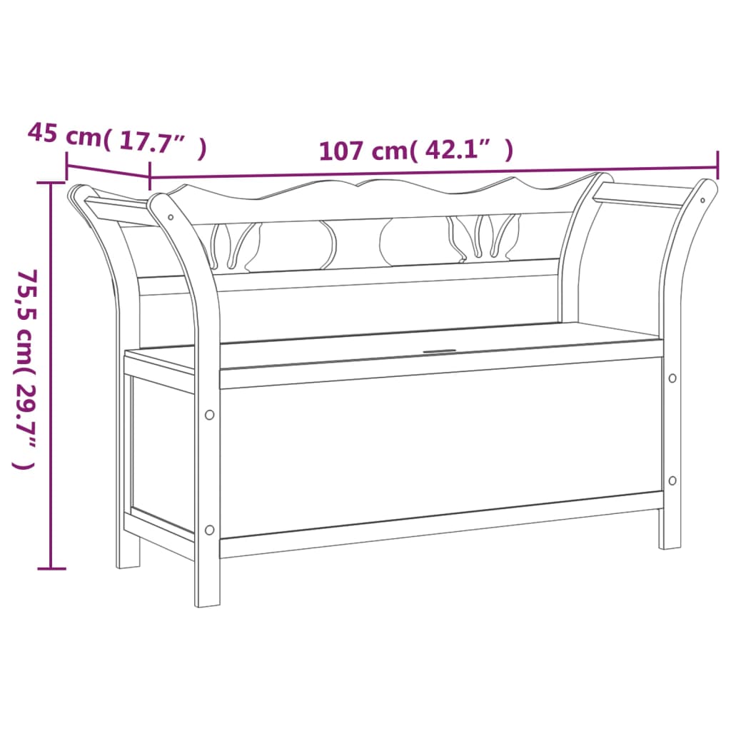 vidaXL Lavice šedá 107 x 45 x 75,5 cm masivní jedlové dřevo