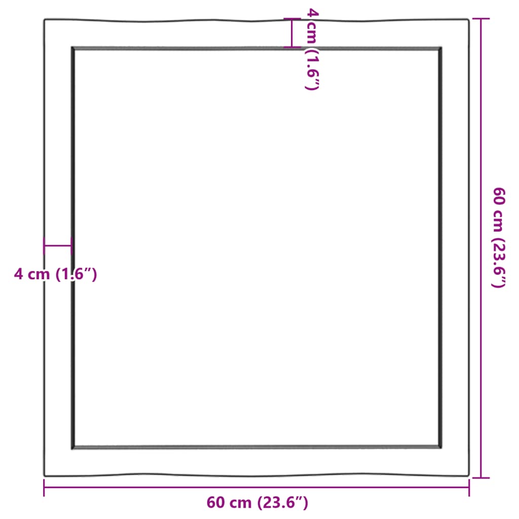 vidaXL Stolní deska světle hnědá 60x60x(2-4)cm ošetřený dub živá hrana