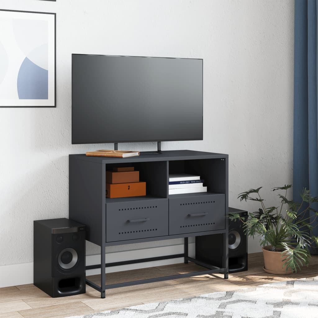 vidaXL TV skříňka antracitová 68 x 39 x 60,5 cm ocel