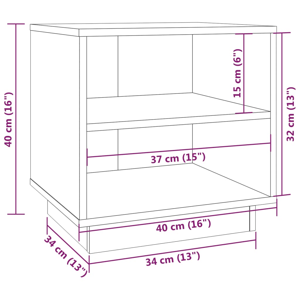 vidaXL Noční stolky 2 ks 40 x 34 x 40 cm masivní borové dřevo