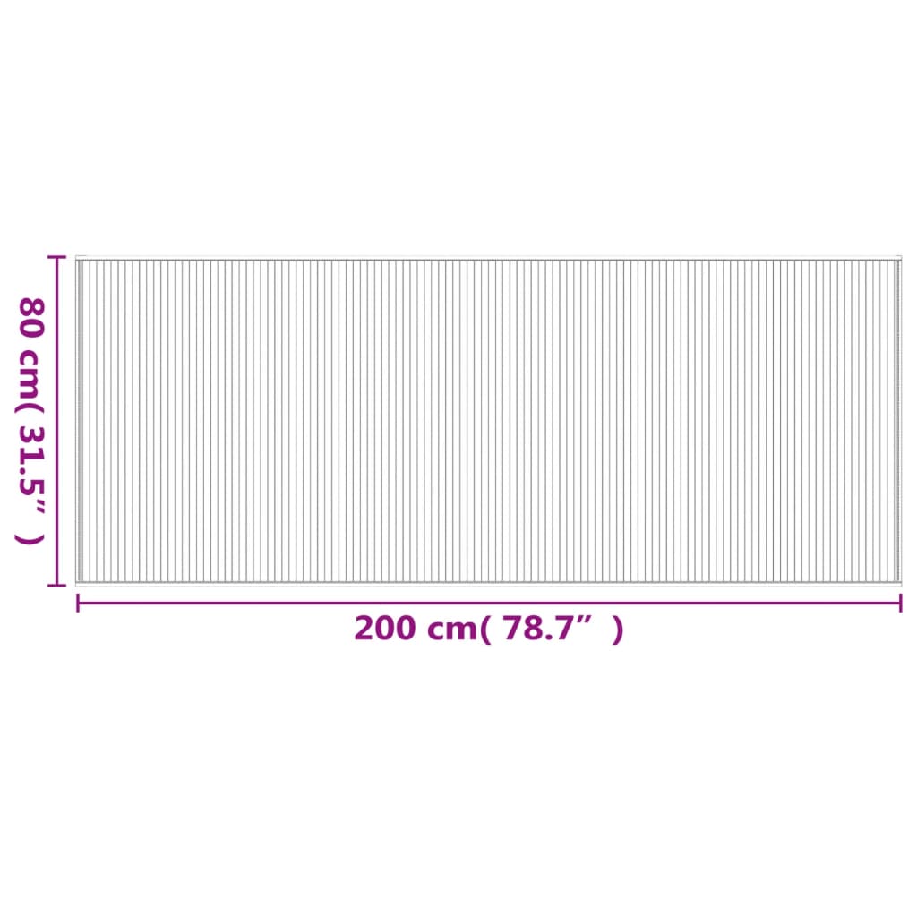 vidaXL Koberec obdélníkový černý 80 x 200 cm bambus