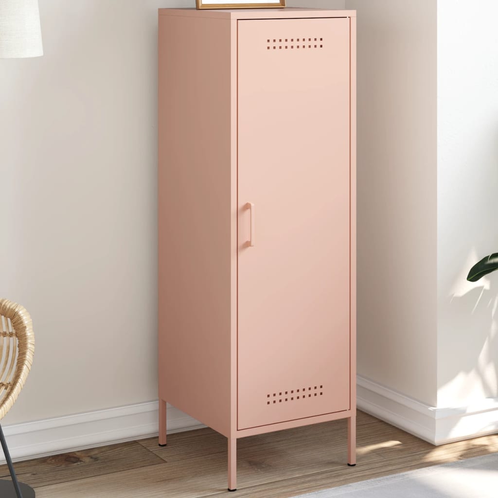 vidaXL Skříň highboard růžová 36 x 39 x 113 cm ocel