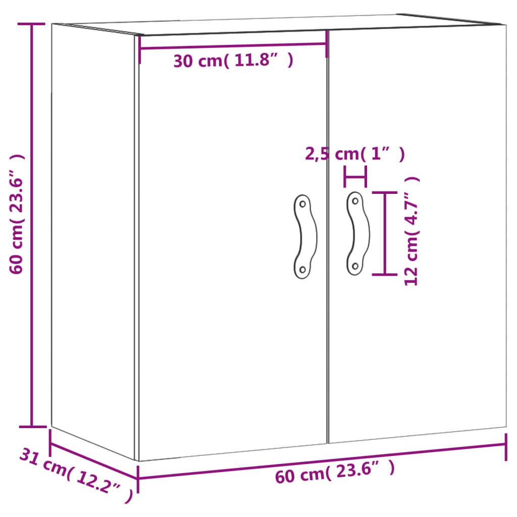 vidaXL Nástěnná skříňka bílá 60 x 31 x 60 cm kompozitní dřevo