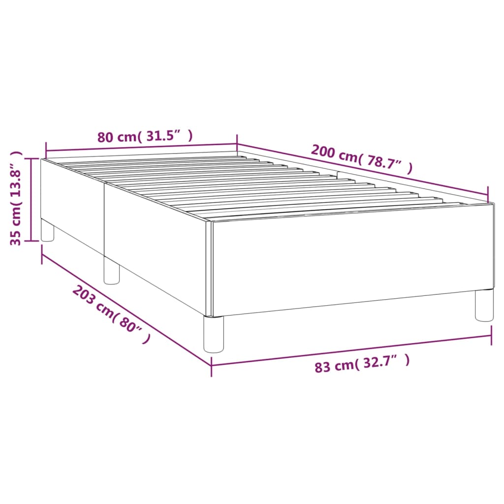 vidaXL Rám postele bílý 80 x 200 cm umělá kůže