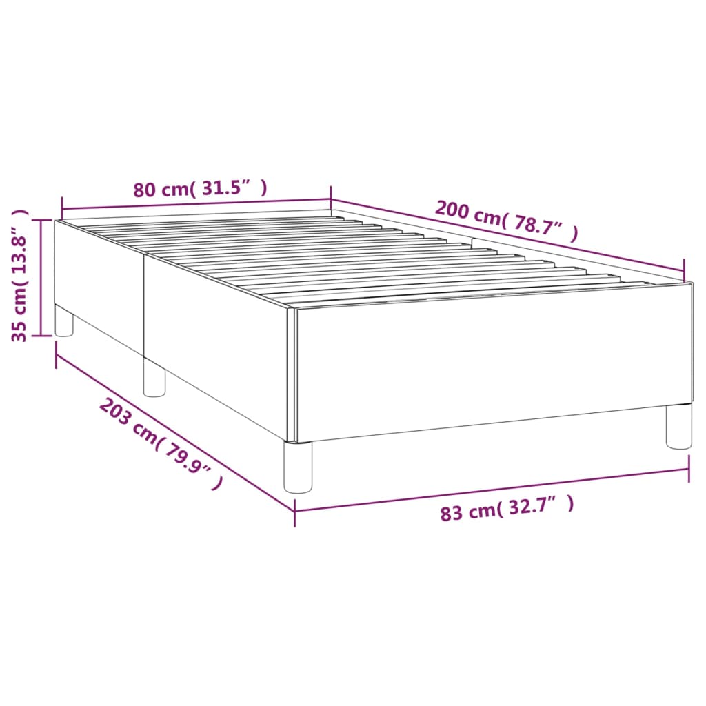 vidaXL Rám postele růžový 80 x 200 cm samet