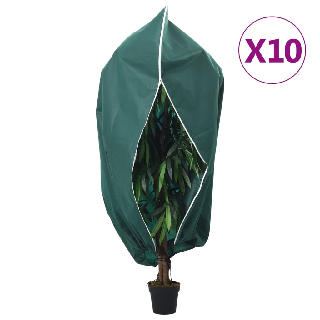 vidaXL Ochranné návleky na rostliny na zip 10 ks 70 g/m² 3,93 x 3,5 m