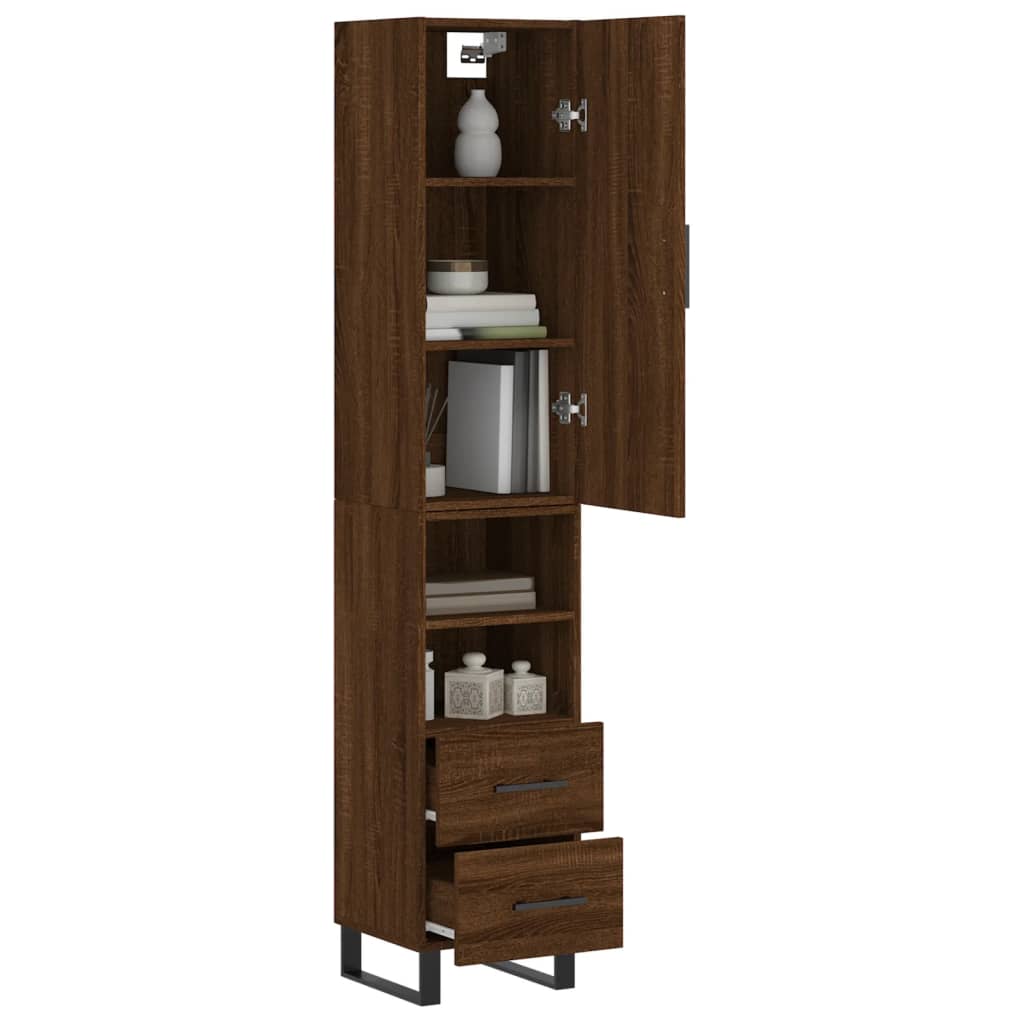 vidaXL Skříň highboard hnědý dub 34,5 x 34 x 180 cm kompozitní dřevo